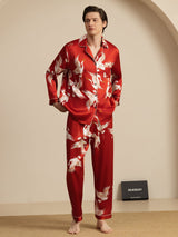 [Vino] SilkSilky-IT Long Sleeve Lapel Collar Pigiami da uomo 004