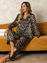 [Leopardo] SilkSilky-IT Manica lunga Pigiami da donna 001