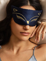 [Blu Scuro] SilkSilky-IT Seta pura Eye Mask 001