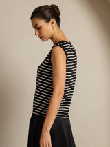 [Righe Nere] SilkSilky-IT Sleeveless Round Neck Cami 003