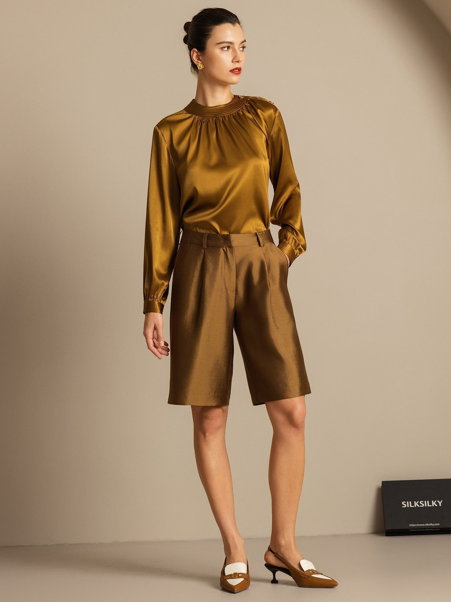 [Bronzo] SilkSilky-IT 32Momme Seta Womens Shorts 008,