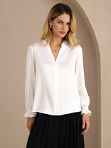 [Bianco] SilkSilky-IT Long Sleeve Bluse 003