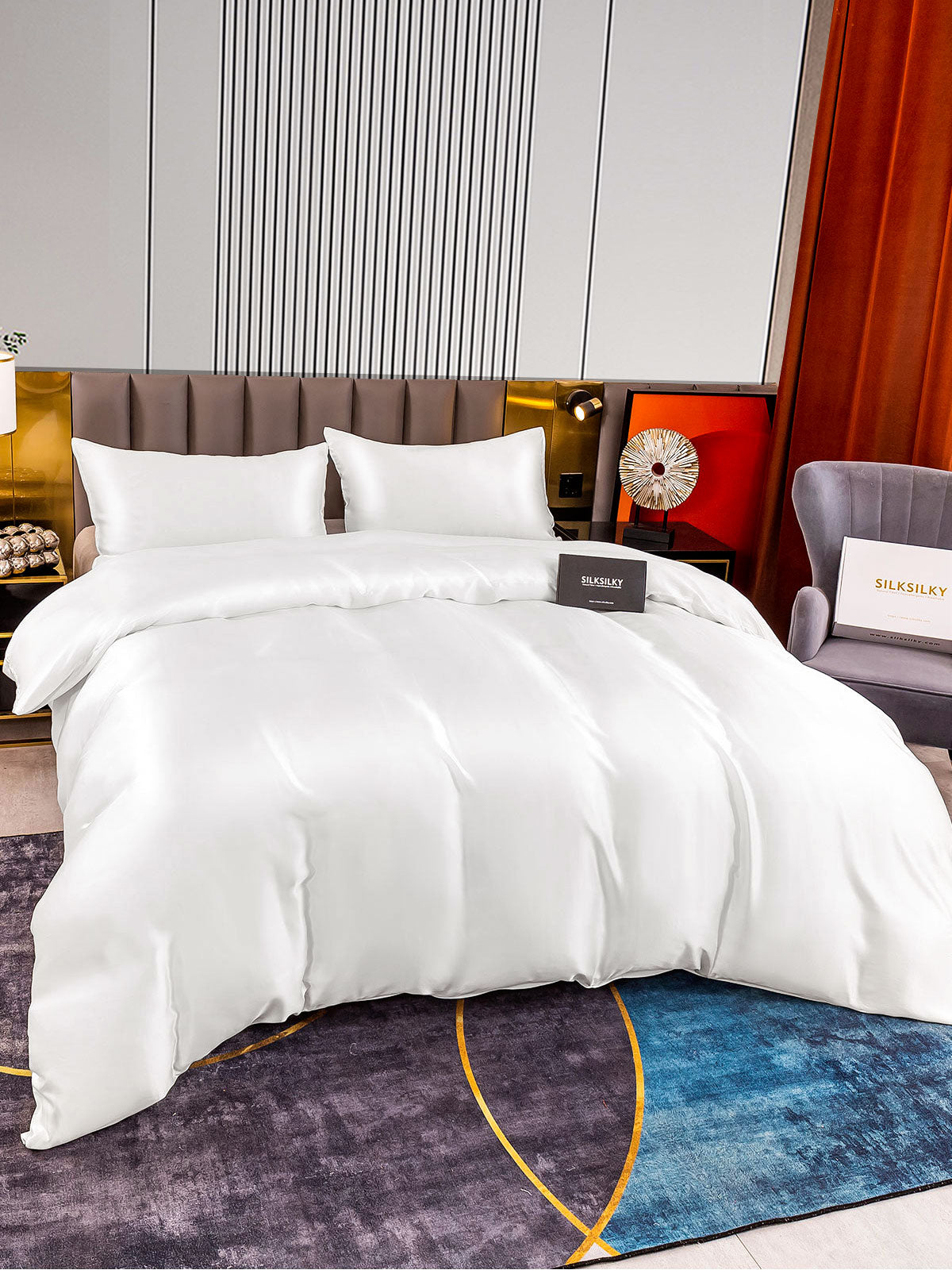 [Bianco] SilkSilky-IT 22Momme Seta pura Bedding Set 003