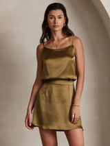 [Marrone] SilkSilky-IT Spaghetti Strap Cami 001