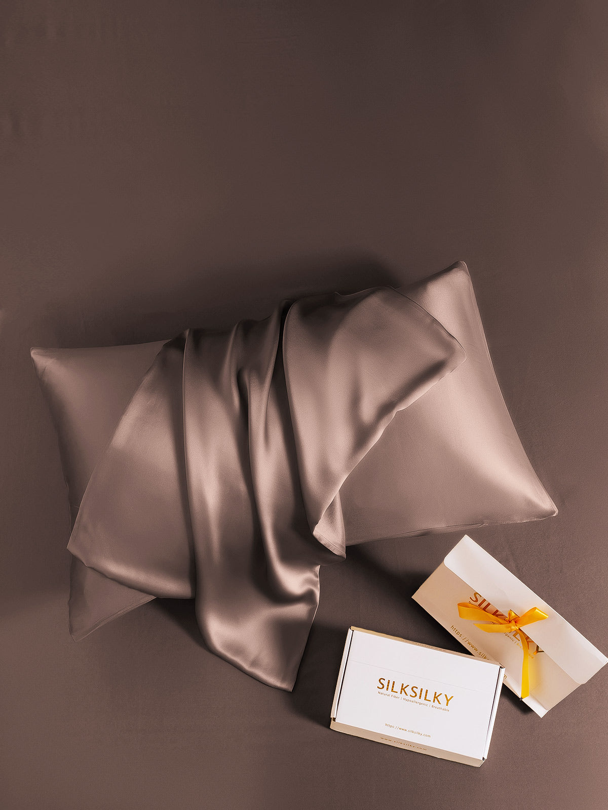 [Marrone] SilkSilky-IT 19Momme Seta pura Pillowcase 006