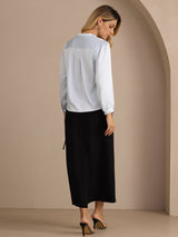 [Azzurro] SilkSilky-IT Long Sleeve Blouse 002