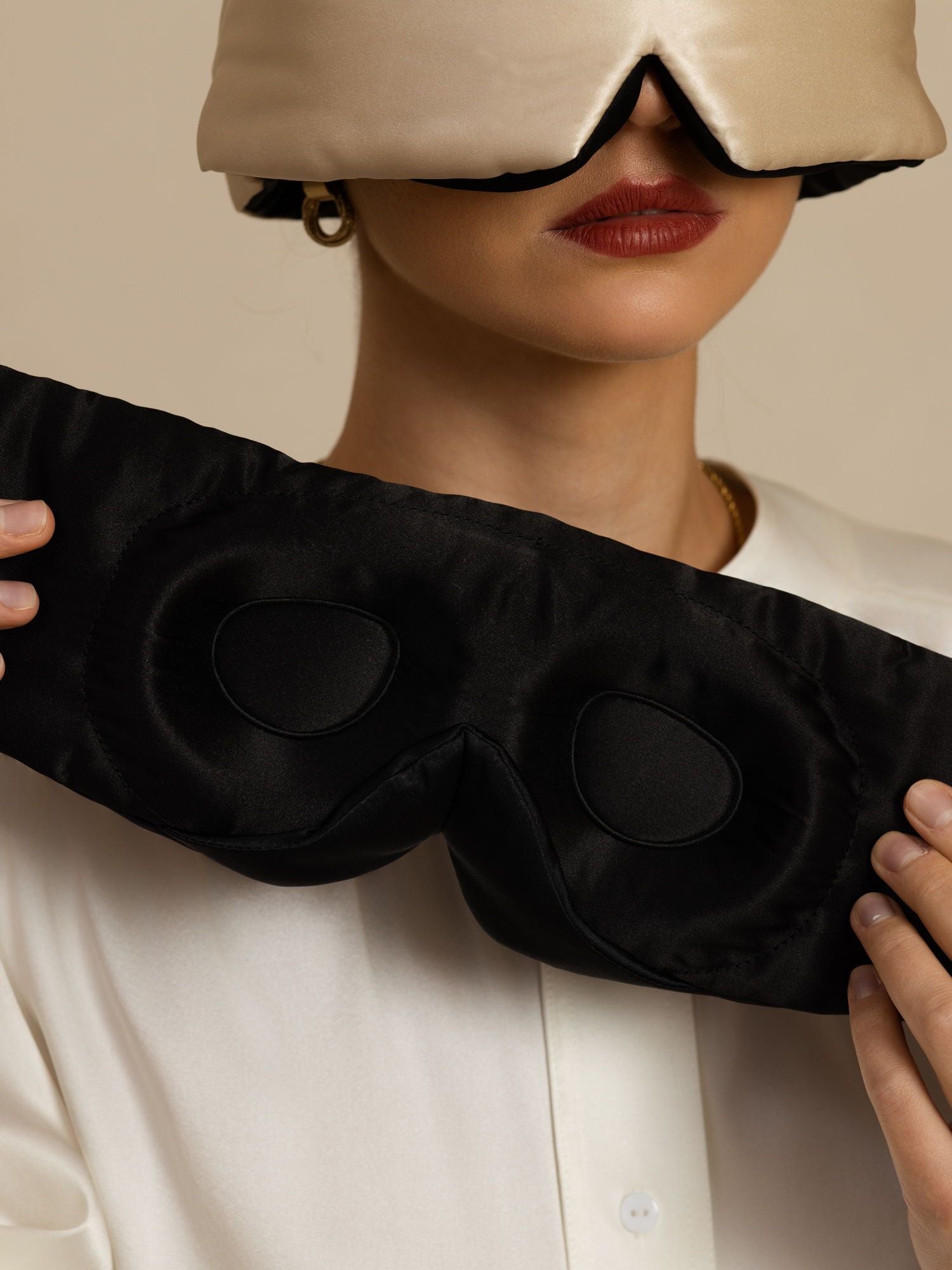 [Champagne] SilkSilky-IT Mascherina da Notte 003