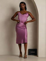 [Viola Scuro] SilkSilky-IT Spaghetti Strap Cowl Neck Cami 007