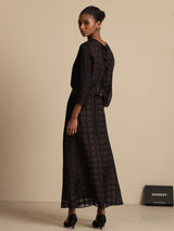 [Nero] SilkSilky-IT Seta Pura Manica lunga Womens Outfit Sets 002