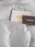 SilkSilky IT 25Momme Seta pura Duvet Cover Argento 004