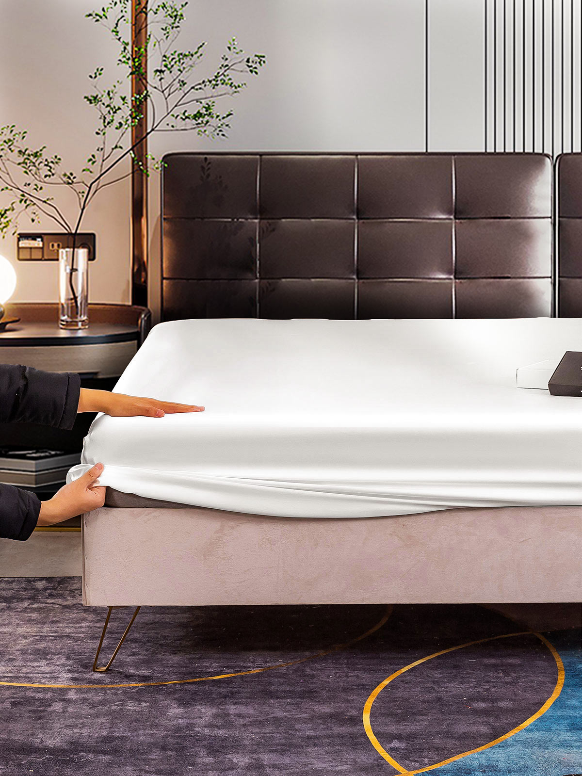 [Bianco] SilkSilky-IT 22Momme Seta pura Sheet 005