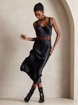 [Nero] SilkSilky-IT Sleeveless Vestiti da donna 005