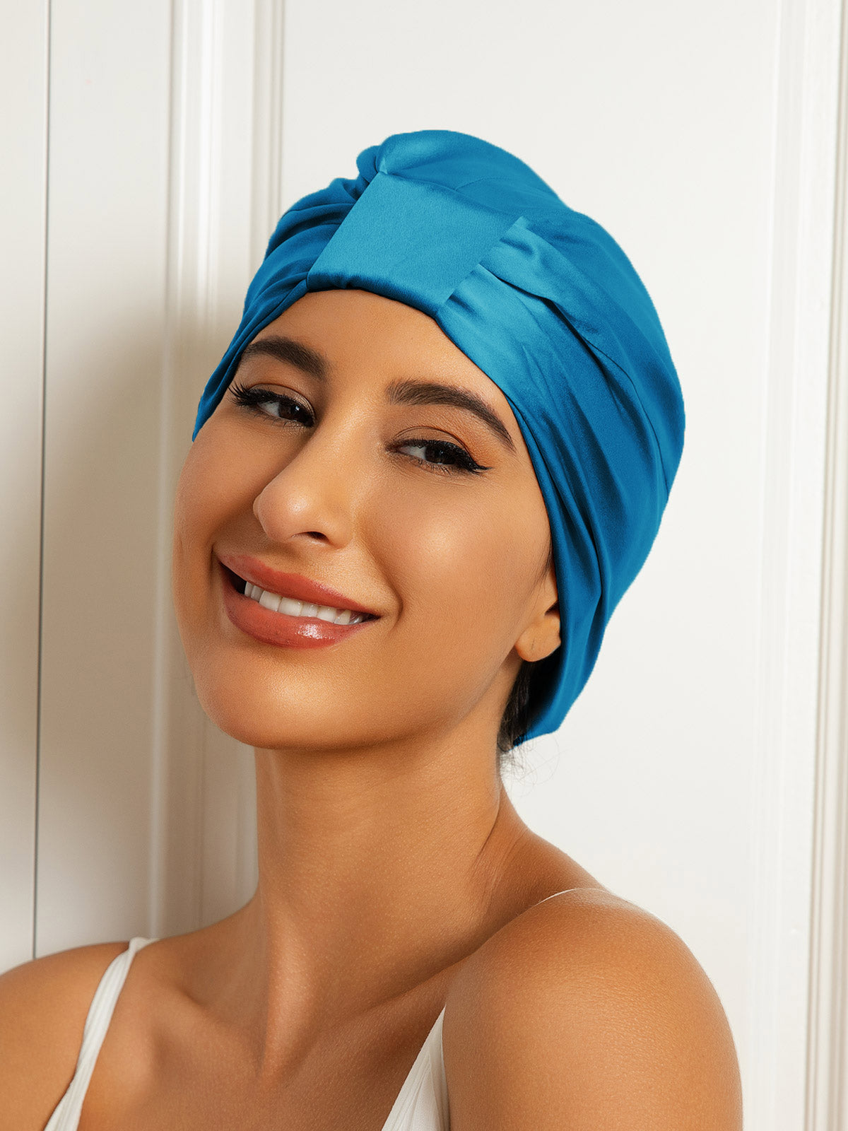 [Verde Acqua] SilkSilky-IT Seta pura Sleep Cap 001