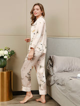 [Rosa Chiaro] SilkSilky-IT Long Sleeve Lapel Collar Pigiami da donna 002