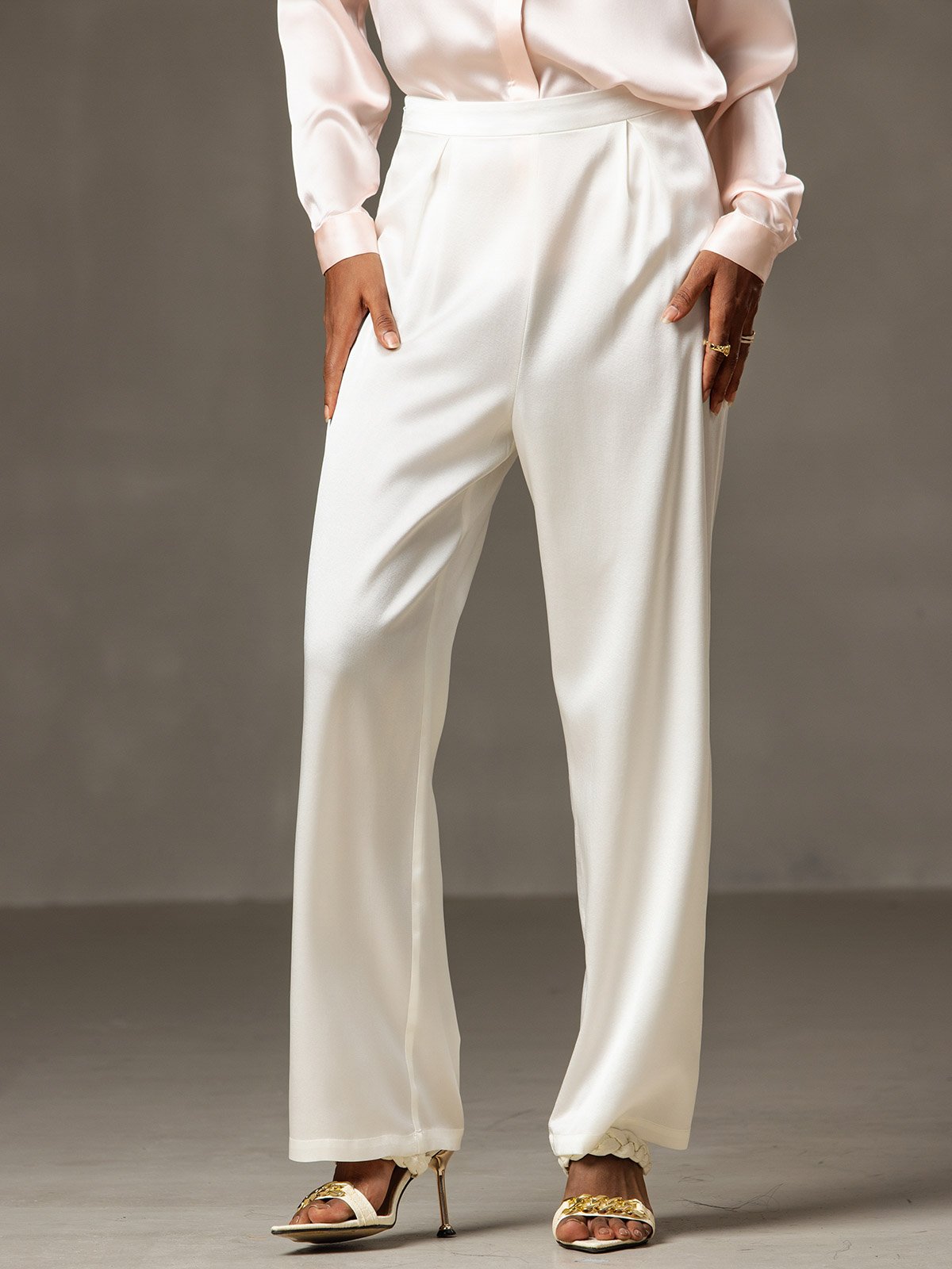[Bianco] SilkSilky-IT 19Momme Seta Womens Pants 001