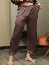 [Caffè] SilkSilky-IT Seta pura Mens Sleep Bottoms 005,