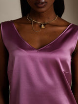 [Viola Scuro] SilkSilky-IT Sleeveless V Neck Cami 006