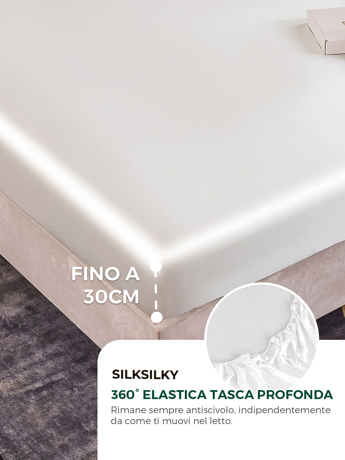 [Bianco] SilkSilky-IT 19Momme Seta pura Bedding Set 004