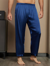 [Blu Scuro] SilkSilky-IT Seta pura Mens Sleep Bottoms 003