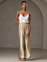 [Beige] SilkSilky-IT Spaghetti Strap V Neck Cami 007