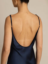 [Blu Scuro] SilkSilky-IT Sleeveless Collo a U Vestiti da donna 005