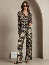 [Leopardo] SilkSilky-IT 19Momme Seta Colletto risvolto Women''s Outfit Sets 003