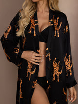 [Tigre Nera] SilkSilky-IT Long Sleeve Vestaglia da donna 004
