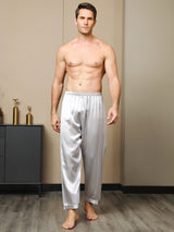[Grigio] SilkSilky-IT Seta pura Mens Sleep Bottoms 003,