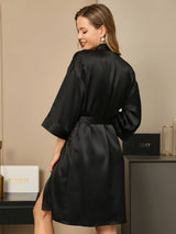 [Nero] SilkSilky-IT 3/4 Sleeve Vestaglia da donna 002