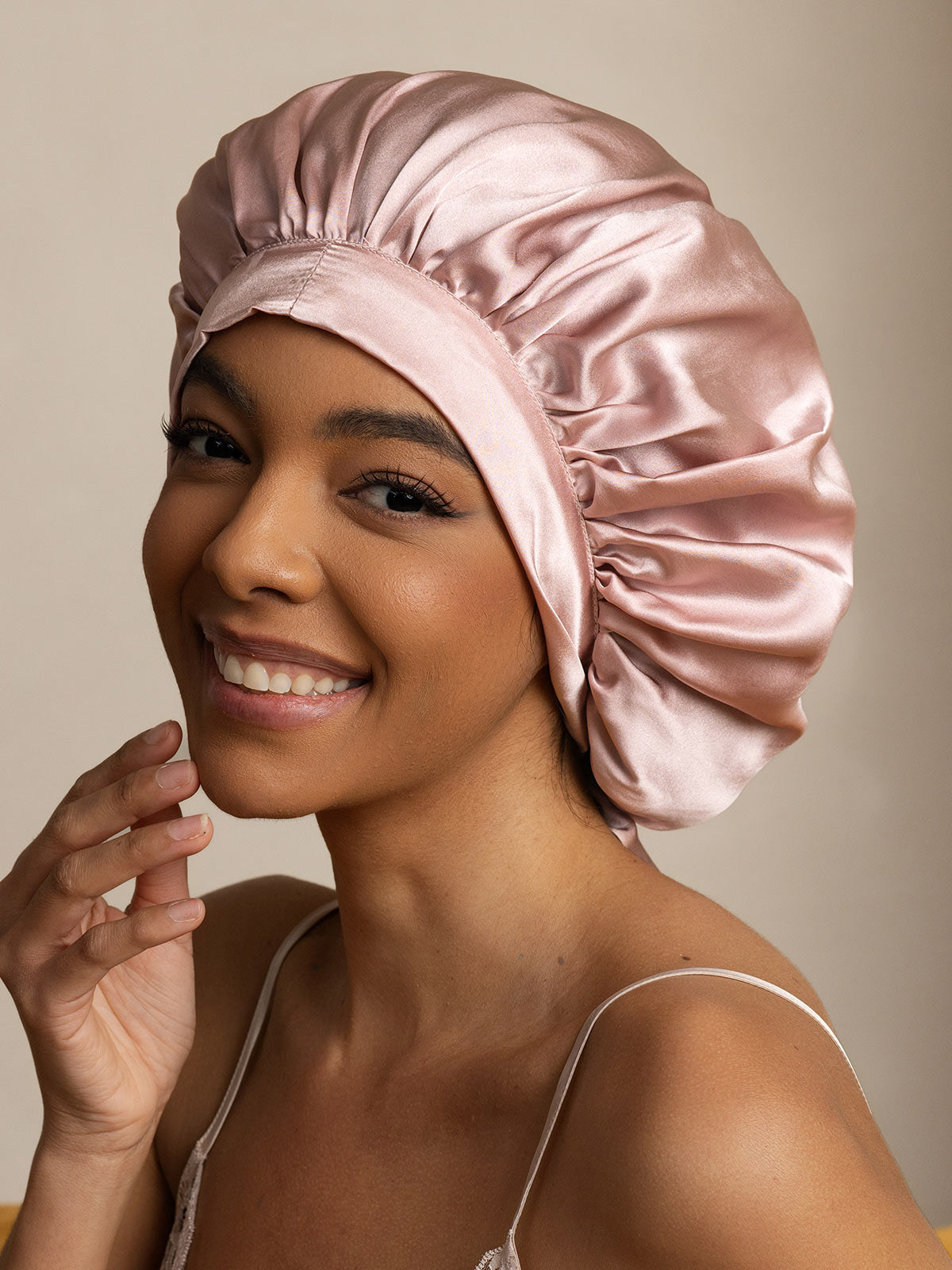 SilkSilky-IT Seta pura Sleep Cap Rosa 005