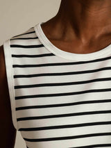 [Righe Bianche] SilkSilky-IT Sleeveless Round Neck Cami 004