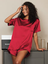 [Vino] SilkSilky-IT Short Sleeve Round Neck Pigiami da donna 003