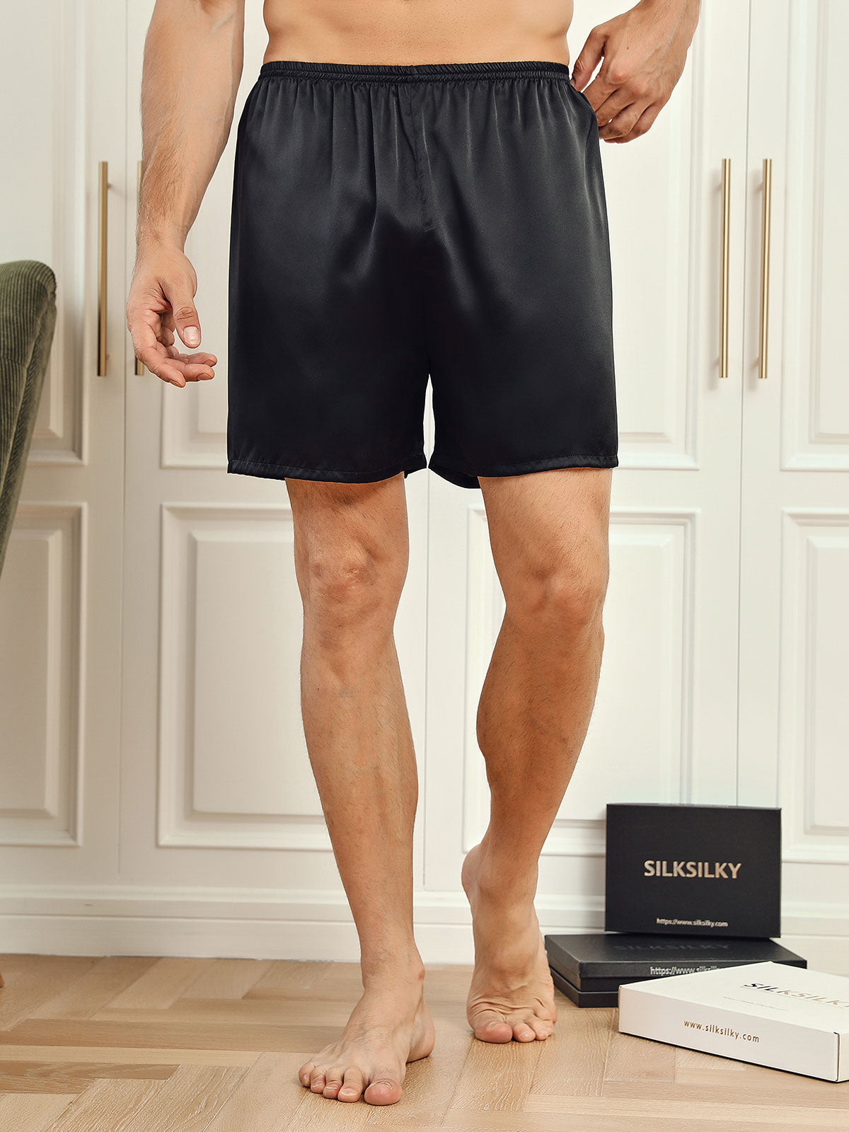 [Nero] SilkSilky-IT 19Momme Mens Sleep Bottoms 001