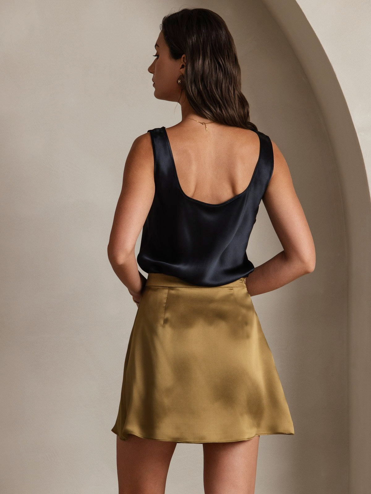 [Marrone] SilkSilky-IT 19Momme Seta Skirt 002