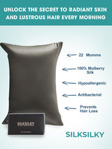 [Grigio Scuro] SilkSilky-IT 22Momme Seta pura Pillowcase 003