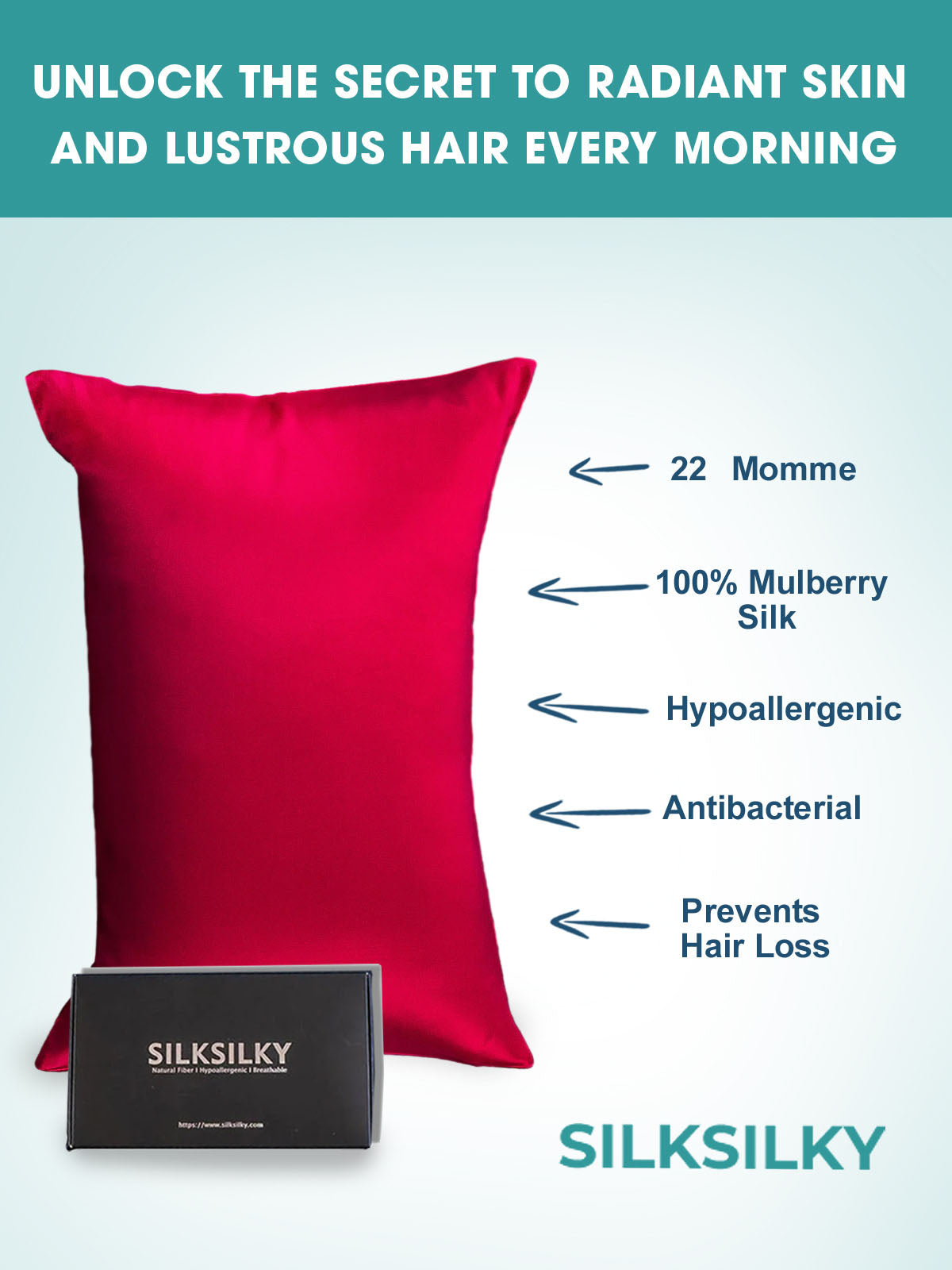 [Vino] SilkSilky-IT 22Momme Seta pura Pillowcase 003
