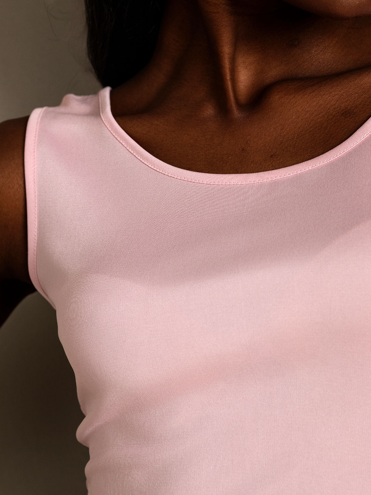 [Rosa] SilkSilky-IT Maglia di seta Senza maniche Round Neck Magliette donna 008