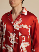 [Vino] SilkSilky-IT Long Sleeve Lapel Collar Pigiami da uomo 007