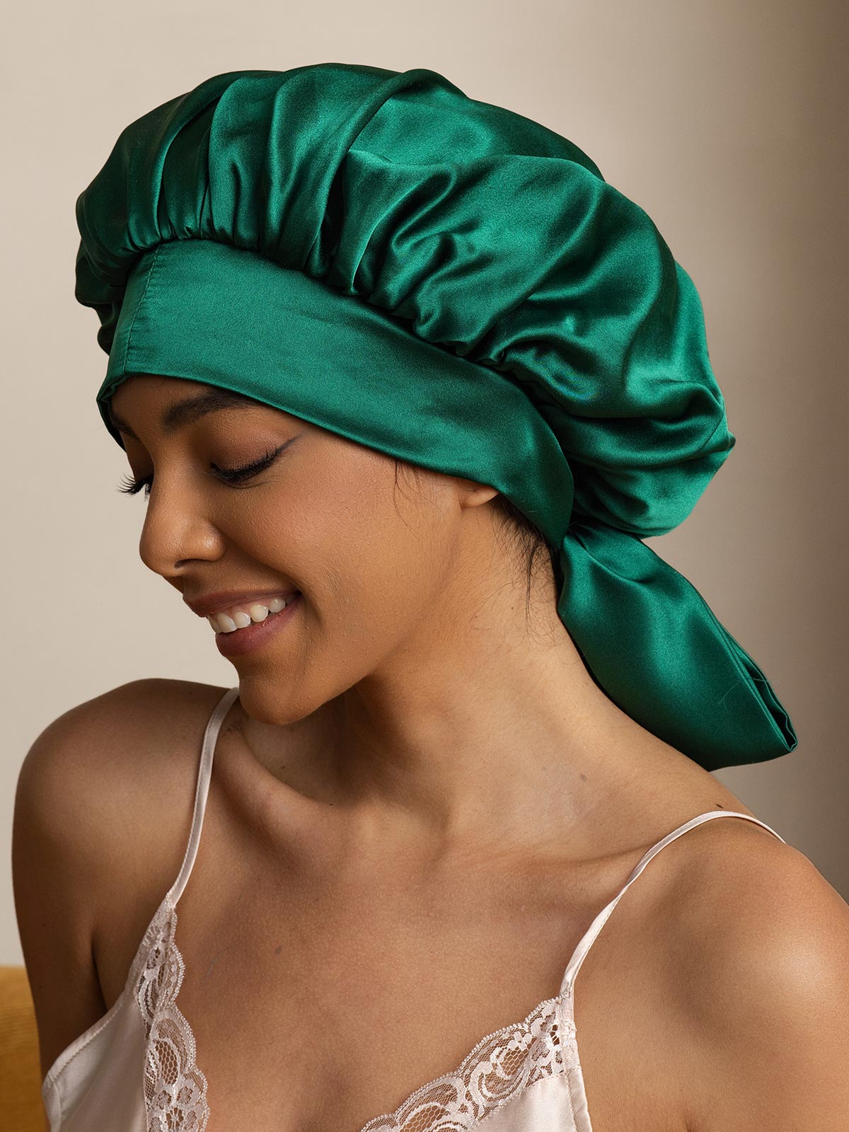 SilkSilky-IT Seta pura Sleep Cap VerdeScuro 001