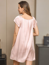 [Rosa Chiaro] SilkSilky-IT Cap Sleeve Square Neck Camicia da notte 002