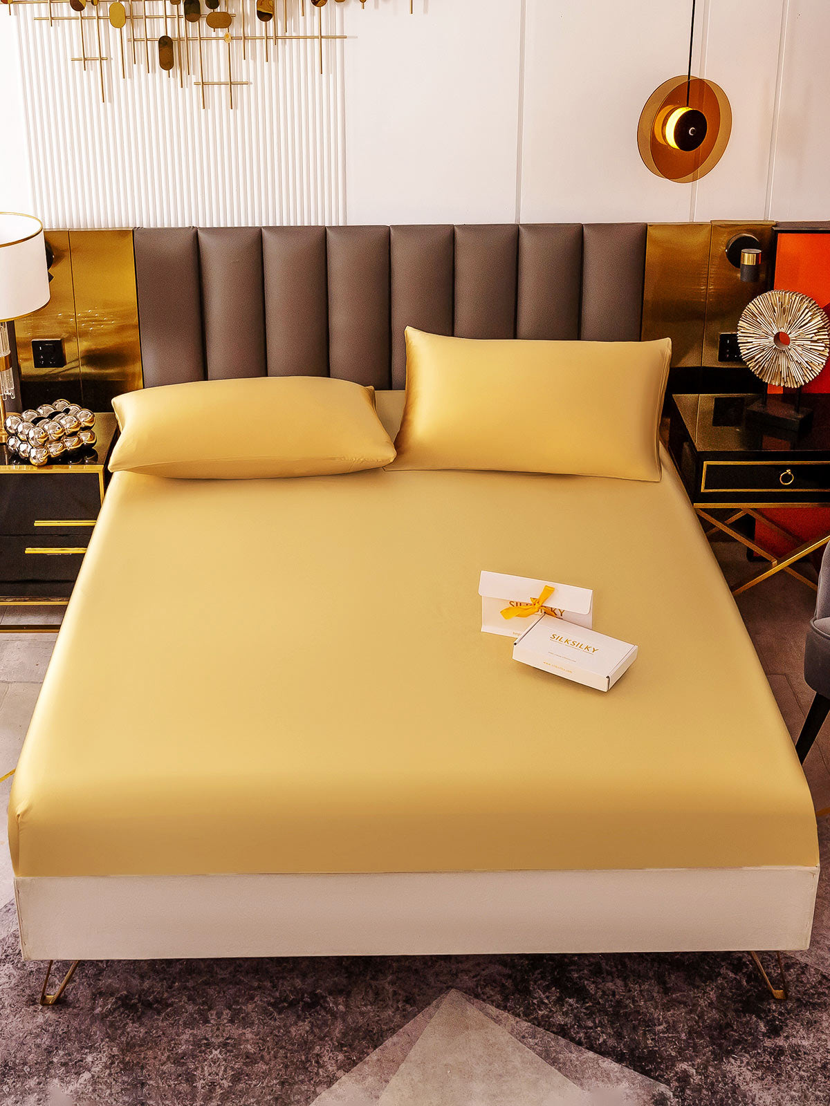 [Champagne] SilkSilky-IT 19Momme Seta pura Bedding Set 002