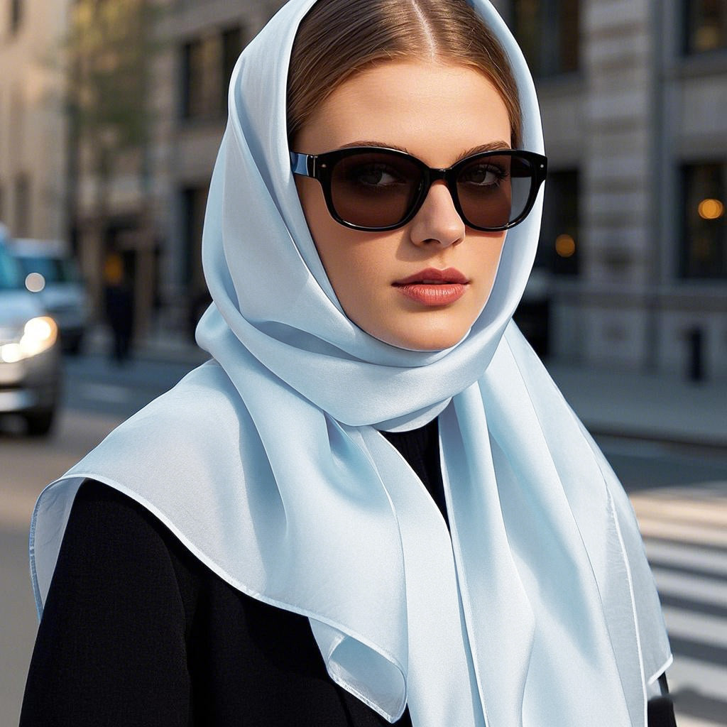 [Azzurro] SilkSilky-IT Sciarpa 004
