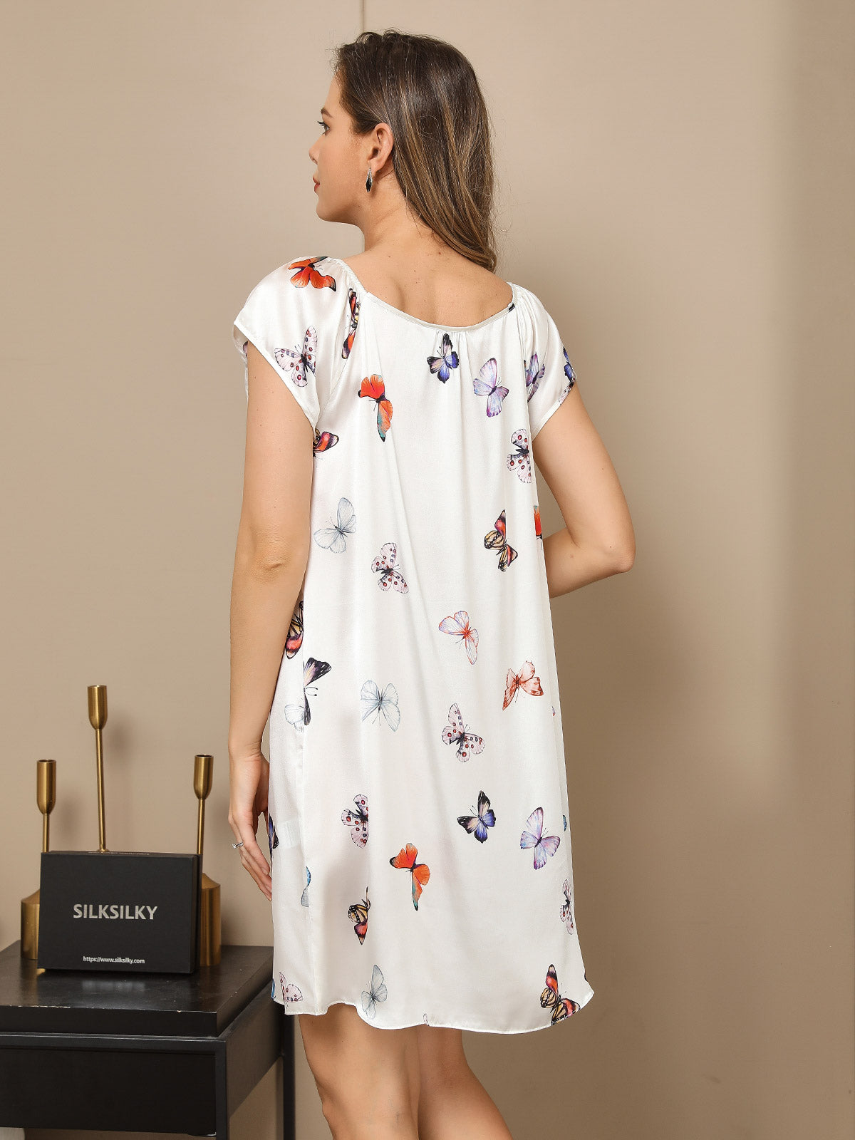 [Farfalla Bianca] SilkSilky-IT Seta pura Nightgown 007