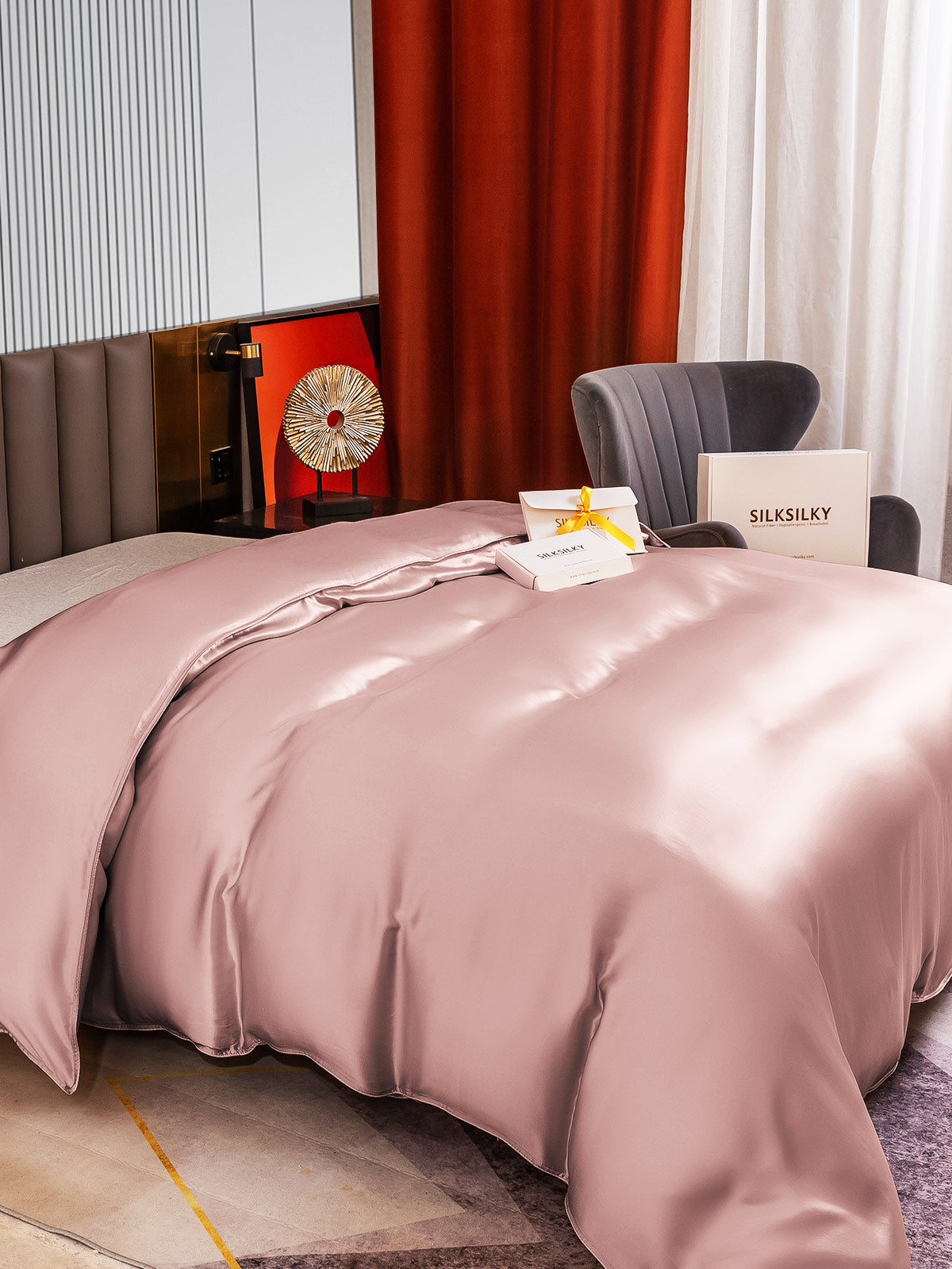 [Malva Pallido] SilkSilky-IT 22Momme Seta pura Duvet Cover 004
