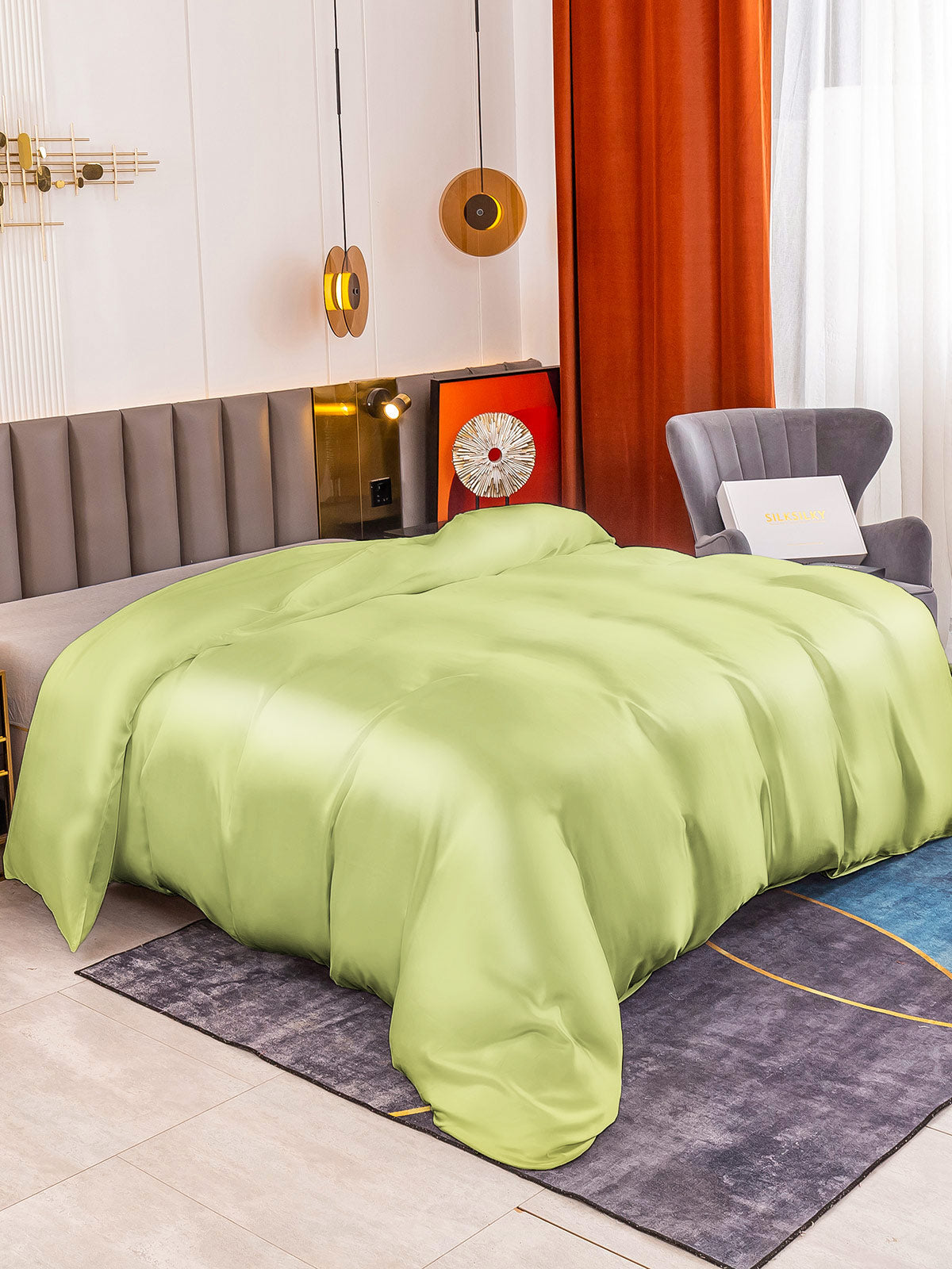 [Menta Verde] SilkSilky-IT 19Momme Seta pura Duvet Cover 001