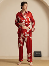 [Vino] SilkSilky-IT Long Sleeve Lapel Collar Pigiami da uomo 008