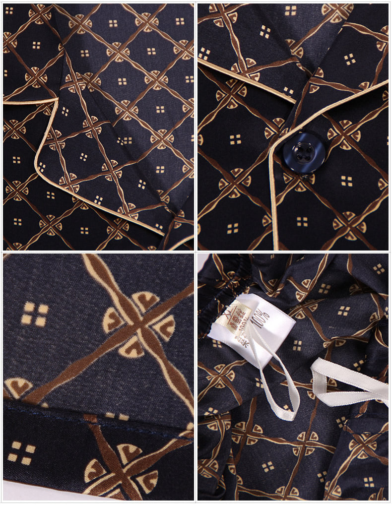 [Catena Blu Navy] SilkSilky-IT Seta pura Mens Pajamas 010,