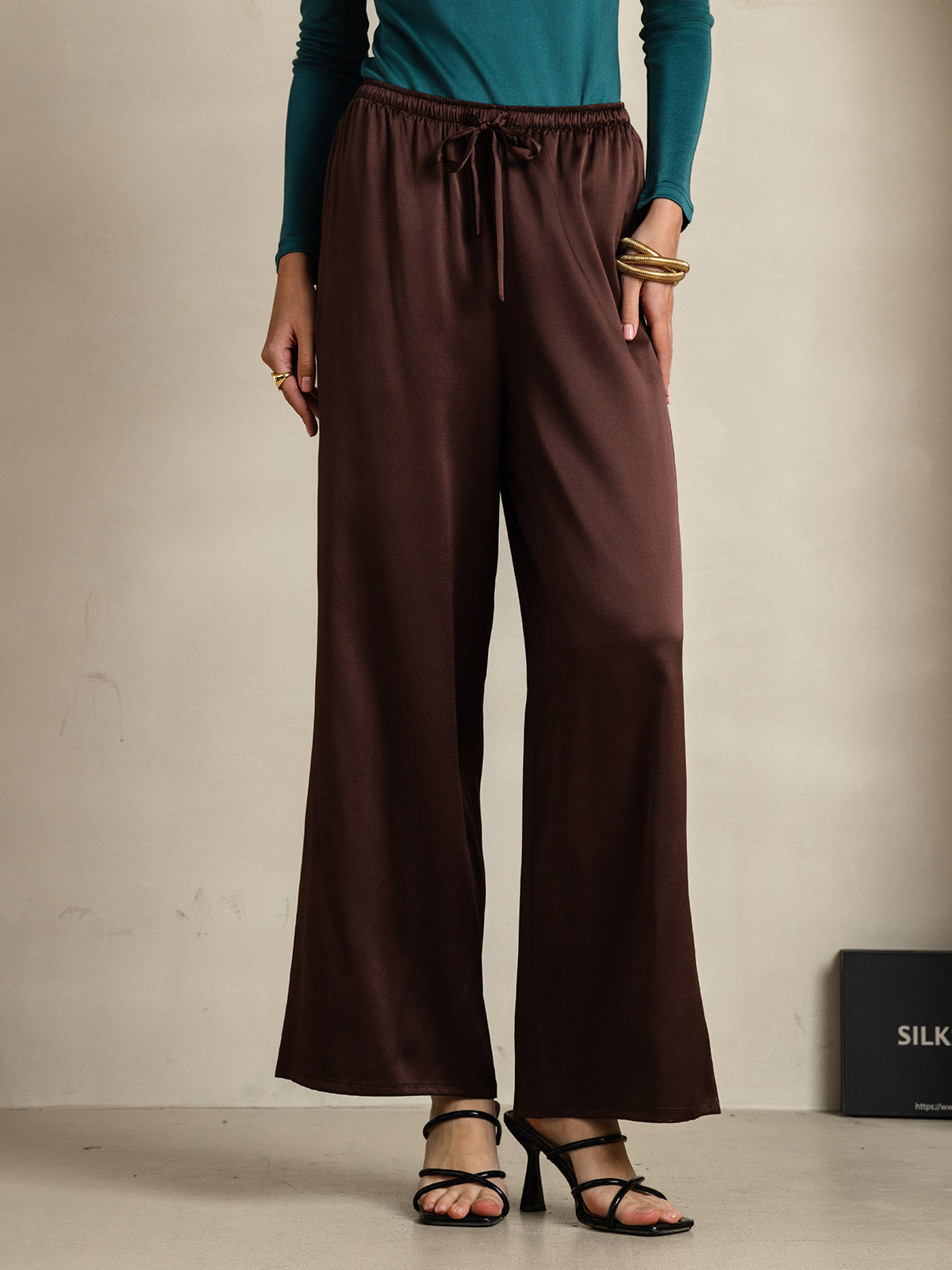 [Caffè] SilkSilky-IT Seta pura Womens Pants 003