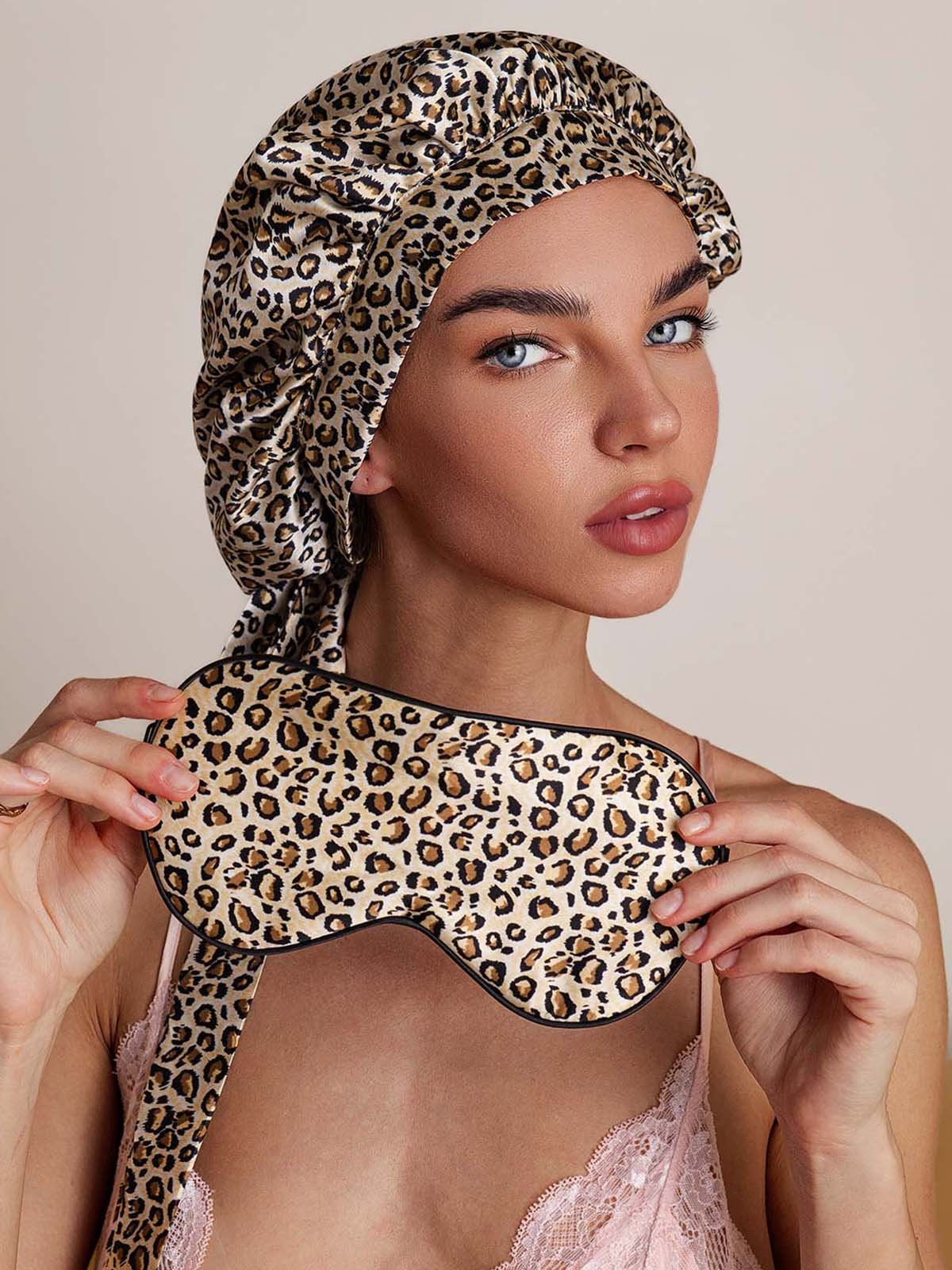 SilkSilky-IT Seta pura Sleep Cap Leopardo 001
