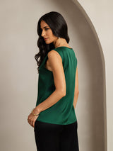 [Verde Scuro] SilkSilky-IT Sleeveless Round Neck Cami 002